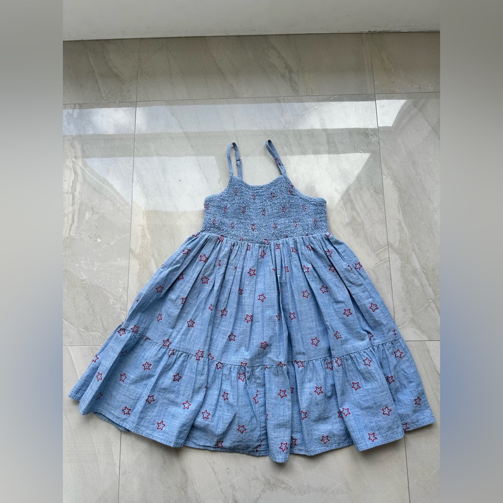 Cat & Jack Blue Pleated Sundress Sleeveless Spaghetti Strap.